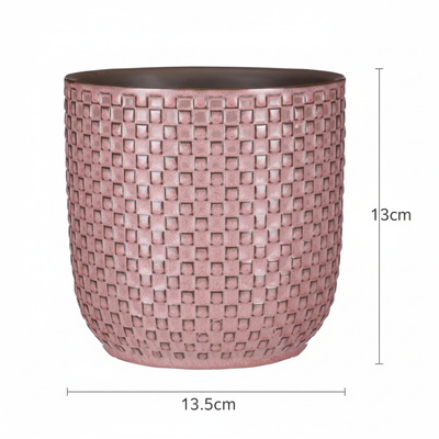 Elegant Planter Relief Pink D13.5 cm – Stylish Decoration for Your Home