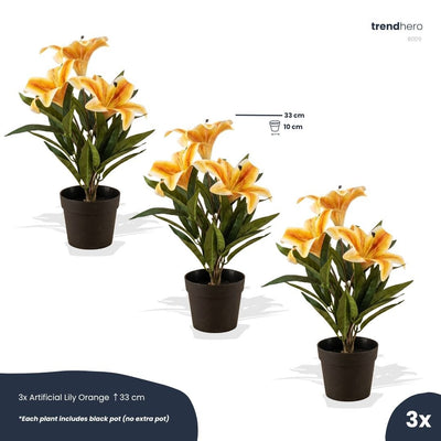 Lilie Gelb/orange 3 Stück - Bündelprodukt - Kunstpflanzen