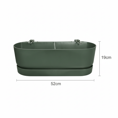 Elho Topf Greenville Easy Balkon D25cm - Blattgrün, Integrierter Wasserspeicher