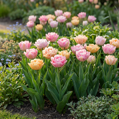 96x Tulpen 'Peaches & Kisses' - Frühblüher, Zwiebelgröße 11/12