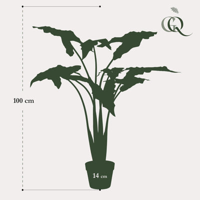 Kunstpflanze Alocasia Frydek, 120 cm – Immergrüne Eleganz
