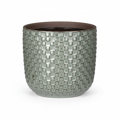 Mini Pot Relief green D7 - Modern Planter with Texture