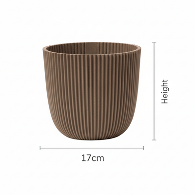 Capi Pot Nature Groove, D17cm, Warm Taupe – Sustainable & Stylish