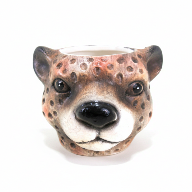 Leoparden Blumentopf D12x9,5cm - Braun