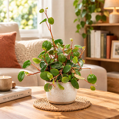 Peperomia Pepperspot, Grün-Rot, Tropische Zimmerpflanze, Ø6cm, ↕10cm