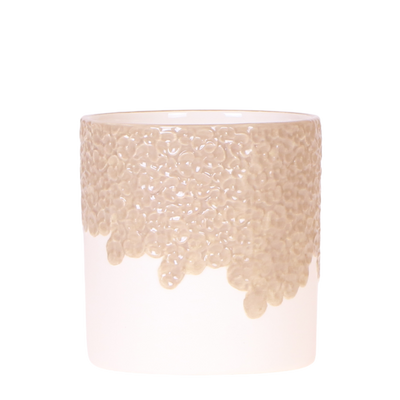 Kolibri Bloom Sierpot - Sand - Ø9cm | Stilvoller Blumentopf mit Blütenmuster