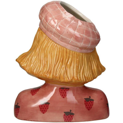 Vasenmädchen Erdbeere Keramiktopf Deko 24cm
