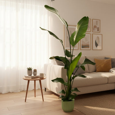 Strelitzia Nicolai mit elho Vibes Topf - Grün, 130 cm, Ø18