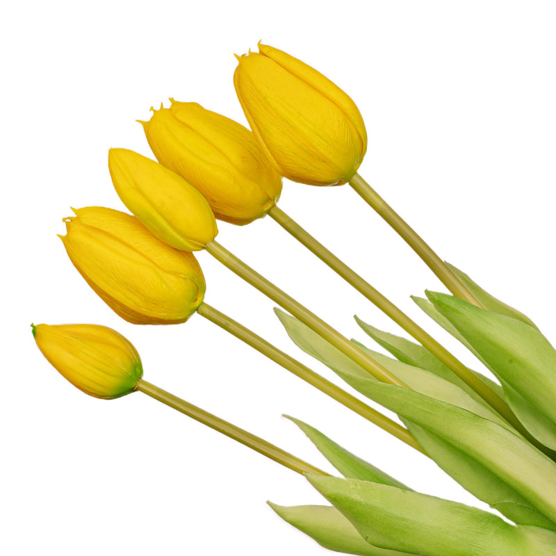 Gelbe Kunsttulpen 'Real Touch' – 5 Stück – 42 cm