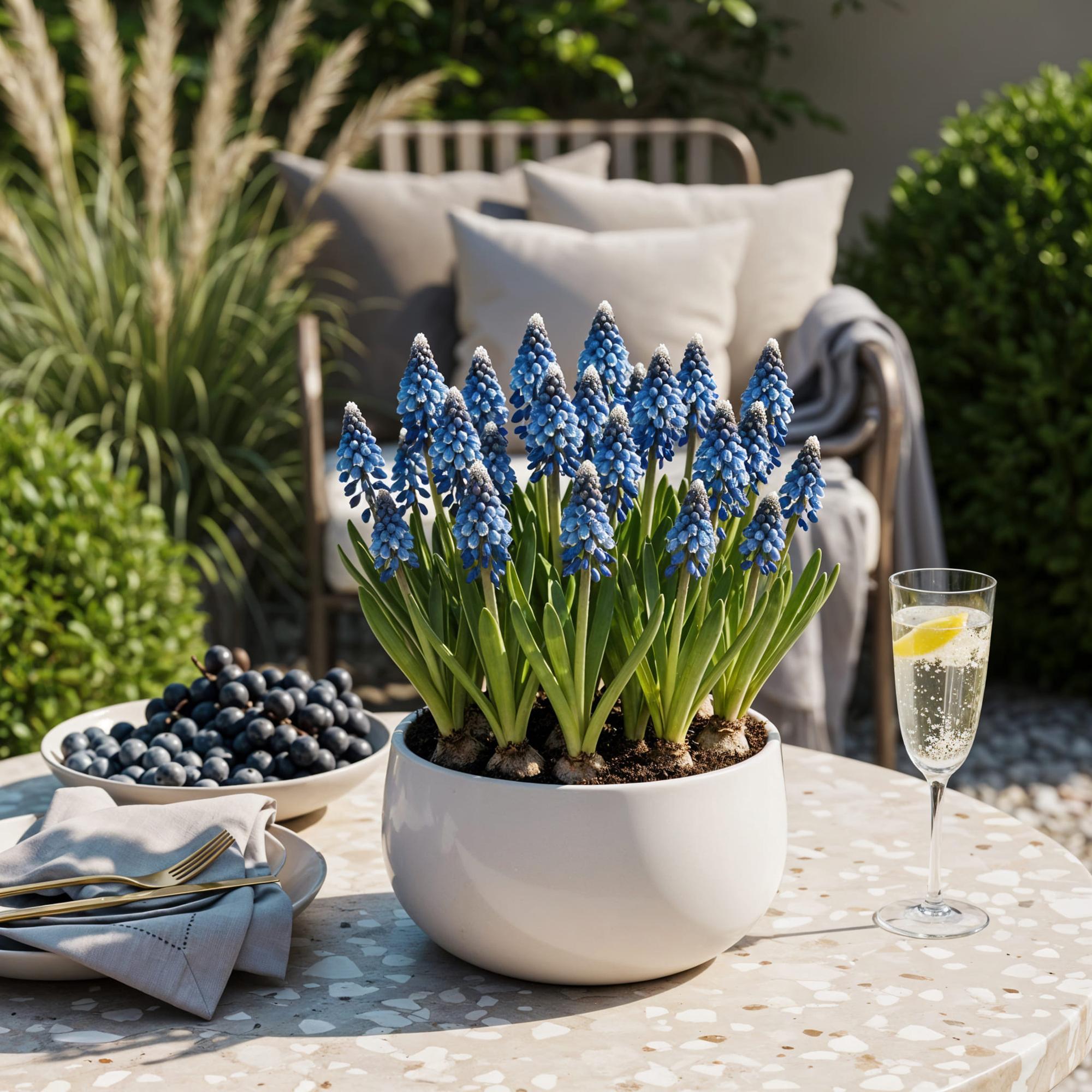 GreenboutiQ - Blumenzwiebeln - Muscari Armeniacum - Bulbs Hardy Perennial - Farbe Blau - 50 Stück - Zwiebelgröße 8/9 - XXL Pack
