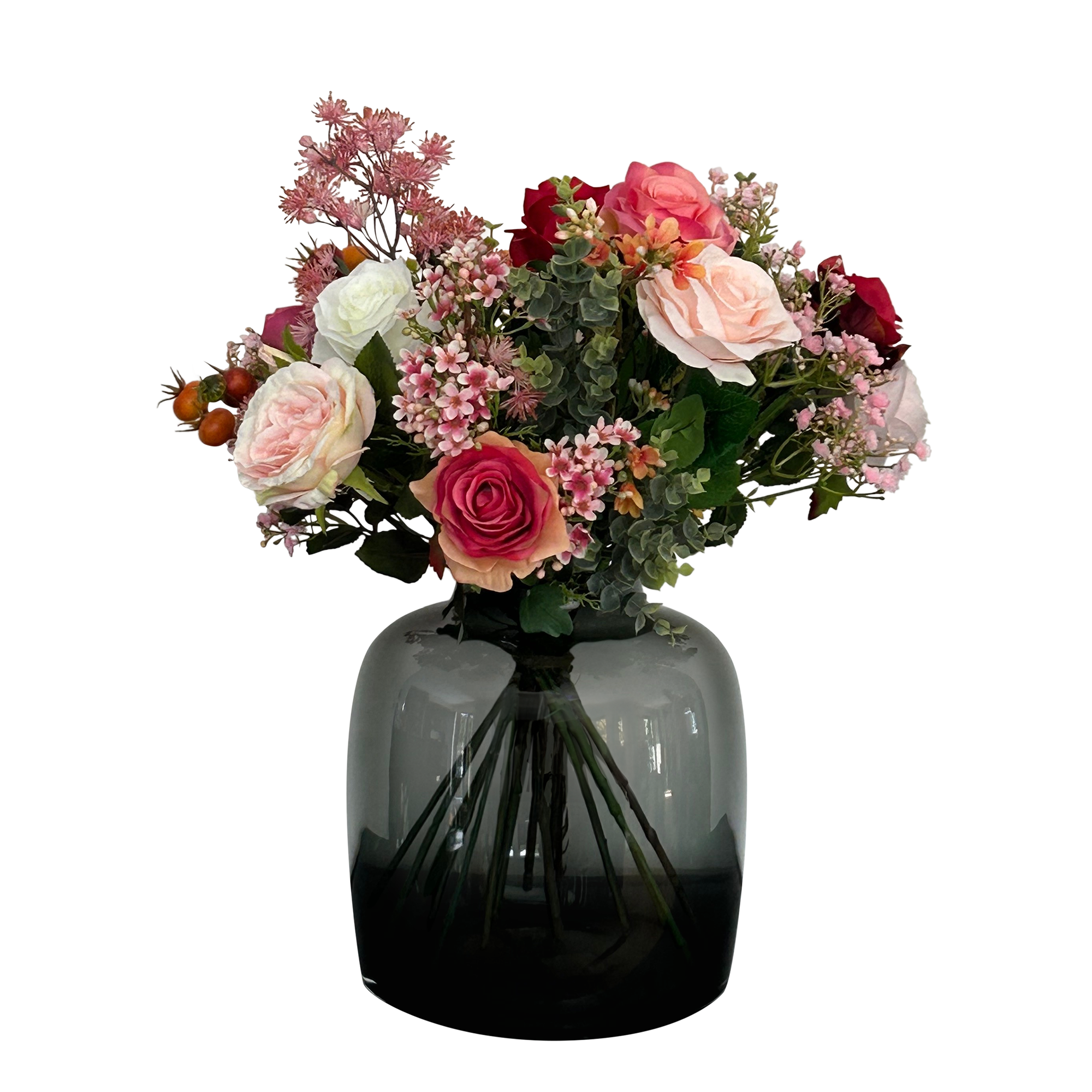 Kunstblumen - Bouquet M - Flame Roses - 45 cm