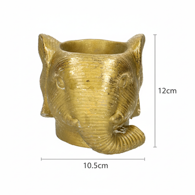 Elephant Planter Gold D11/12x10cm - Luxurious Decorative Accessory