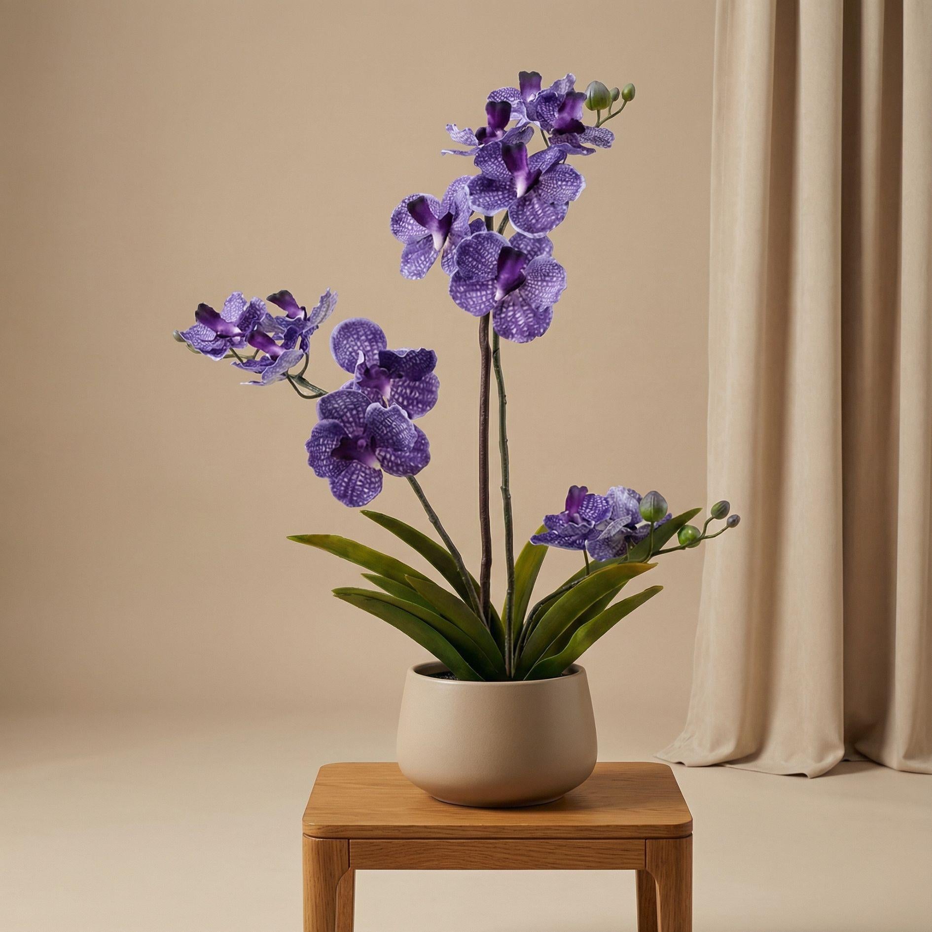 Orchidee Vanda kunstplant 60 cm - Paars - In pot - Artificial plant
