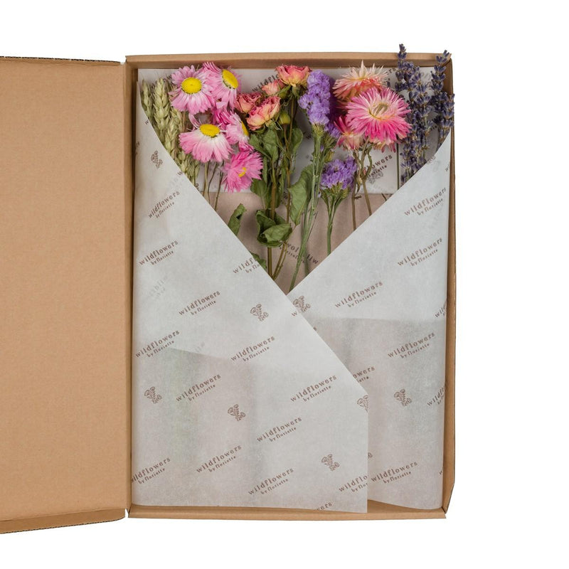 Getrocknete Blumen - Rosa Letterbox Geschenk, 30cm, 5 Stück
