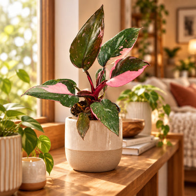 Philodendron Pink Princess Marble Ø6cm – Tropische Schönheit mit rosa Marmorierung