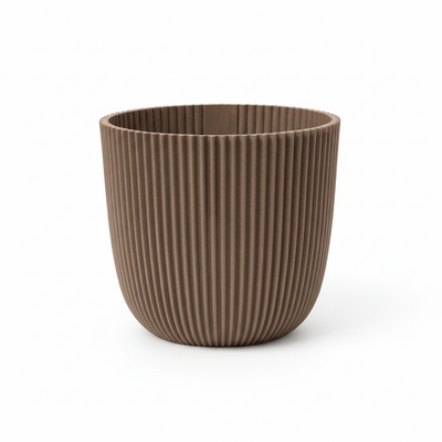 Capi Pot Nature Groove Warm Taupe D22 cm – Sustainable & Stylish