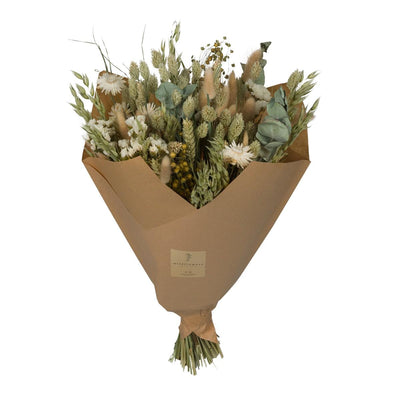 Klassisches Blumenbouquet: Getrocknete Blumen, 60cm, Rosa, Gelb, Weiß