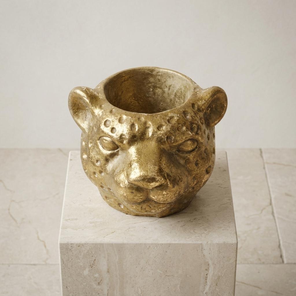 Planter Luipaard D12x9,5cm - Gold - D12x9,5cm