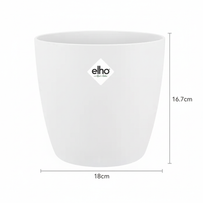 ELHO Brussels Round Pot 18 cm White - Recycled Plastic
