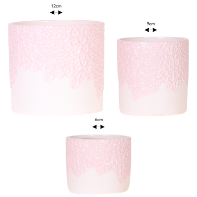 Hummingbird Bloom Pink Planters – 6/9/12cm Set
