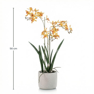 Renanthera Kunst Orchidee Geel & Oranje - 56 cm - Pflegeleicht