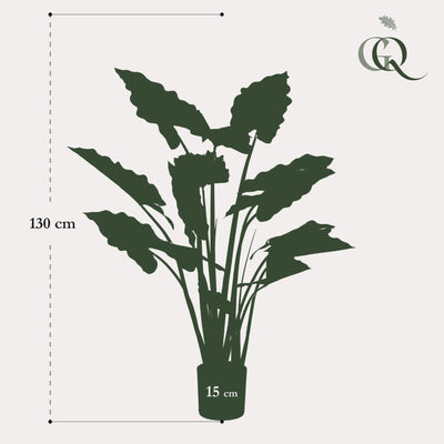 Kunstpflanze Colocasia Pink China, Elefantenohr, 130 cm