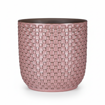 Elegant Planter Relief Pink D13.5 cm – Stylish Decoration for Your Home