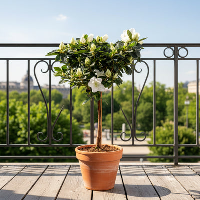 Azalee auf Stamm Weiß 13cm - Eleganter Blickfang für Ihr Zuhause