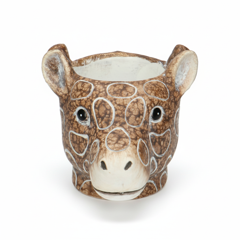 Giraffe Übertopf 11/14x11 cm - Braun - Tierisches Deko-Highlight