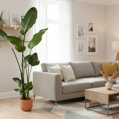 Strelitzia Nicolai im elho Vibes Fold Round rosa Topf, 100 cm
