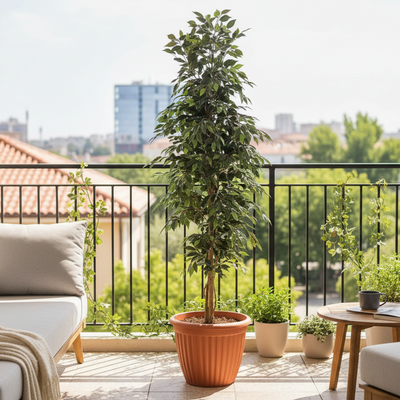 Künstlicher Ficus Benjamina Baum, 205cm – Naturgetreu & Pflegeleicht