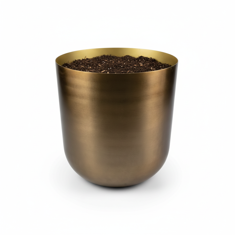 Topf Mayk Gold: Stilvoller Übertopf D20cm, H22cm