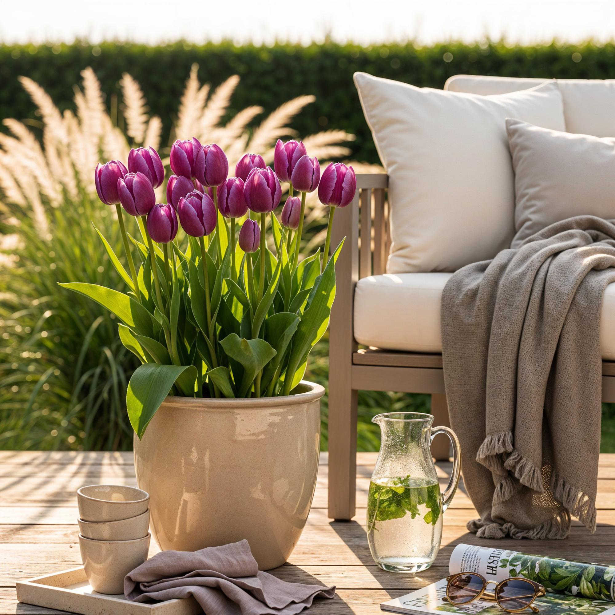 GreenboutiQ - Blumenzwiebeln - Tulp Triumph Purple - Bulbs Hardy Perennial - Farbe Lila - 15 Stück - Zwiebelgröße 11/12 - XXL Pack