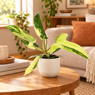 Philodendron Florida Beauty: Tropisches Grün-Gelb, Ø6cm