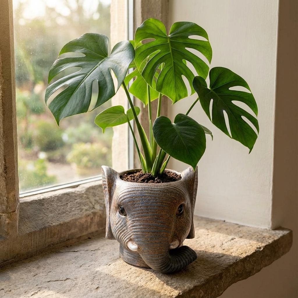 Planter Olifant D11/12x10cm - Grau - D11/12x10cm