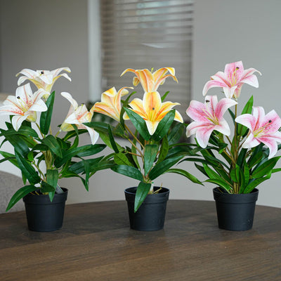 Lilien Mix - 3 Stück - Bündelprodukt - Kunstpflanzen