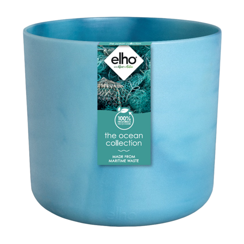 Elho Ocean Round Pot Atlantic Blue D18 x H17 - Sustainable & Stylish
