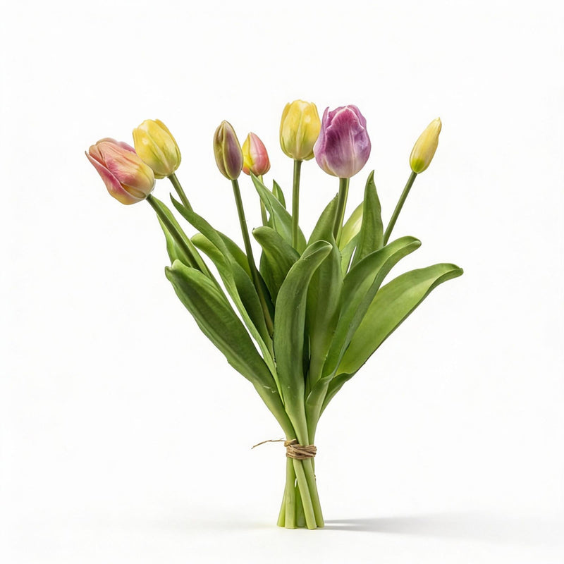 Sanfter Frühling: 7 'Real Touch' Kunsttulpen, 42cm
