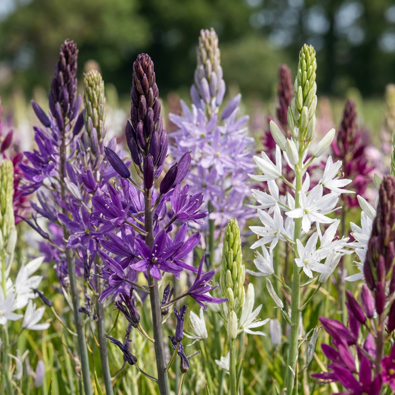 Camassia Leichtlinii Mix 10x - Blaue & Weiße Prärielilie, Sommerblüher