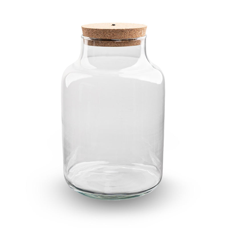 Terrariumflasche mit Beleuchtung – Milky – Ø 21 cm, Höhe 30 cm