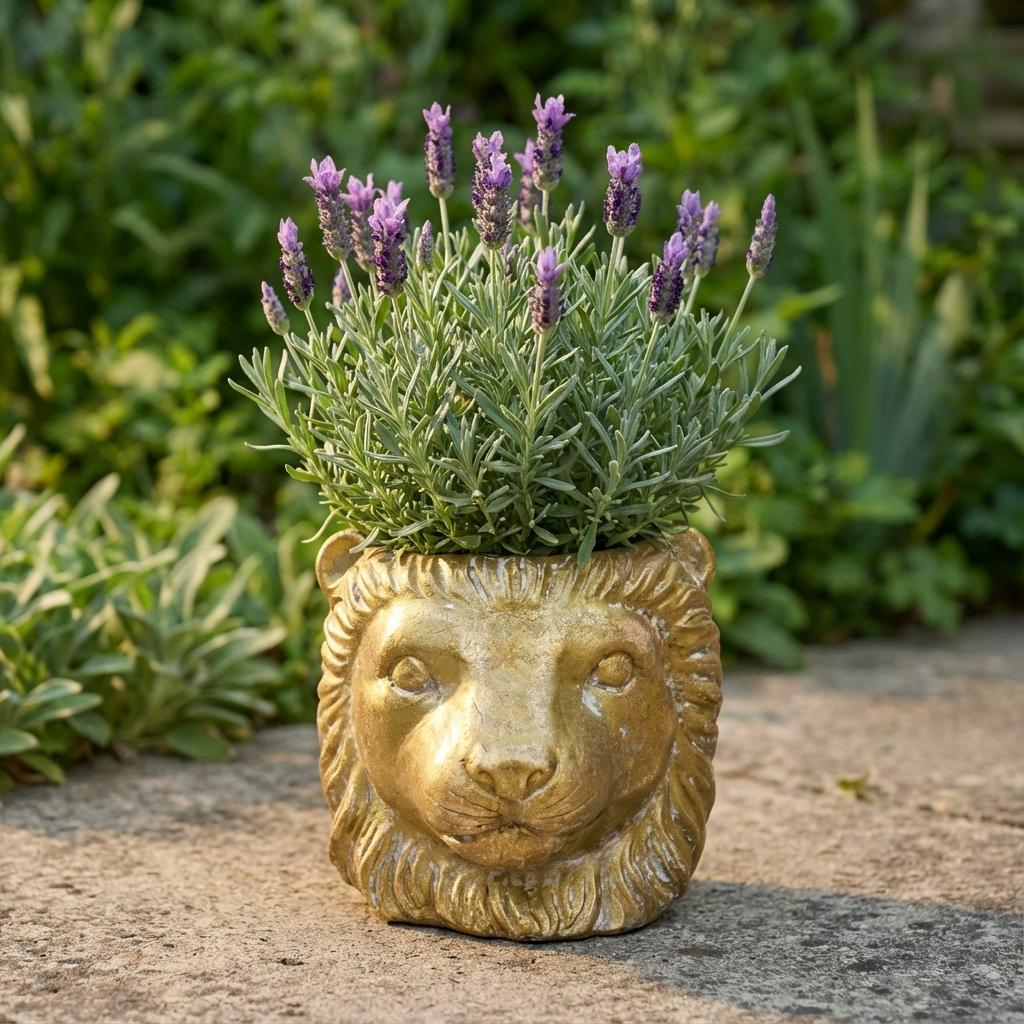 Planter Leeuw D11/13x10cm - Gold - D11/13x10cm