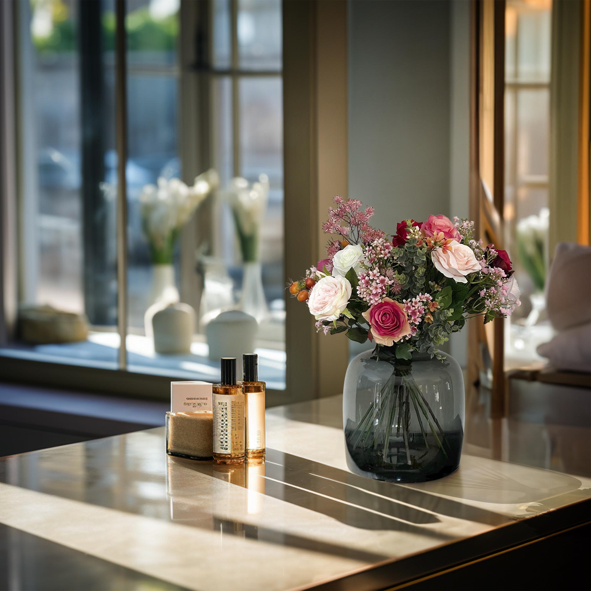 Kunstblumen - Bouquet M - Flame Roses - 45 cm