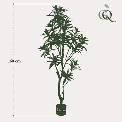 Kunstpflanze Drachenbaum (Dracaena) - 155 cm, immergrün & pflegeleicht