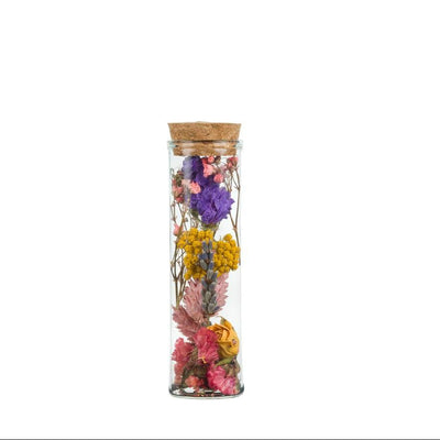 Getrocknete Blumen Wunschflasche Klein, Deko Mehrfarbig, 12 Stück, ↕10cm