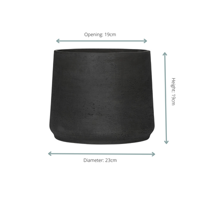 Topf Jumbo Patt Schwarz Gewaschen - D23 x H19 cm