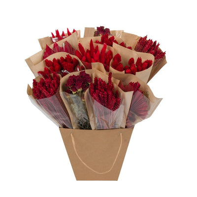 Getrocknete Blumen Mono-Mix Rot 50cm - Natur pur für Ihr Zuhause