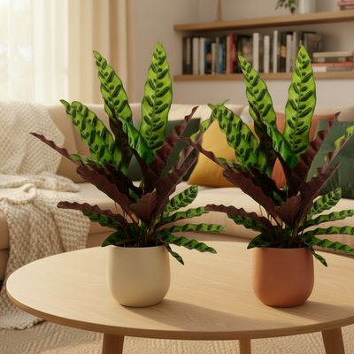 Calathea Lancifolia Insignis: 2er Set, 45cm Hoch, Ø14cm Topf