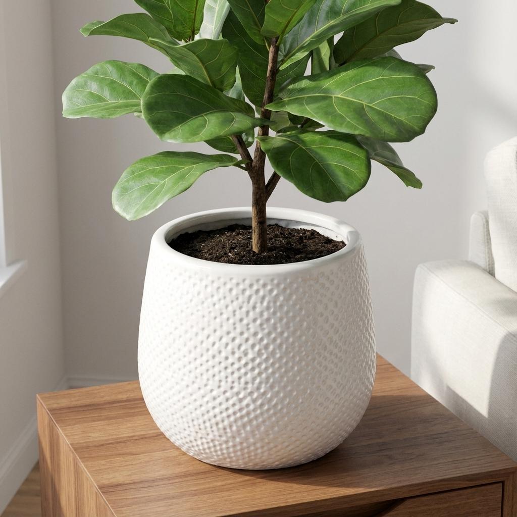 Pot Gabriel rond wit D14