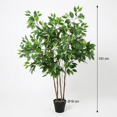 Künstlicher Ficus Benjamina, 128 cm – Dekoration ohne Aufwand