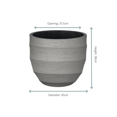 Bordo New Ei Grey Flower Pot D45xH38: Elegant Plant Pot for Indoors & Outdoors